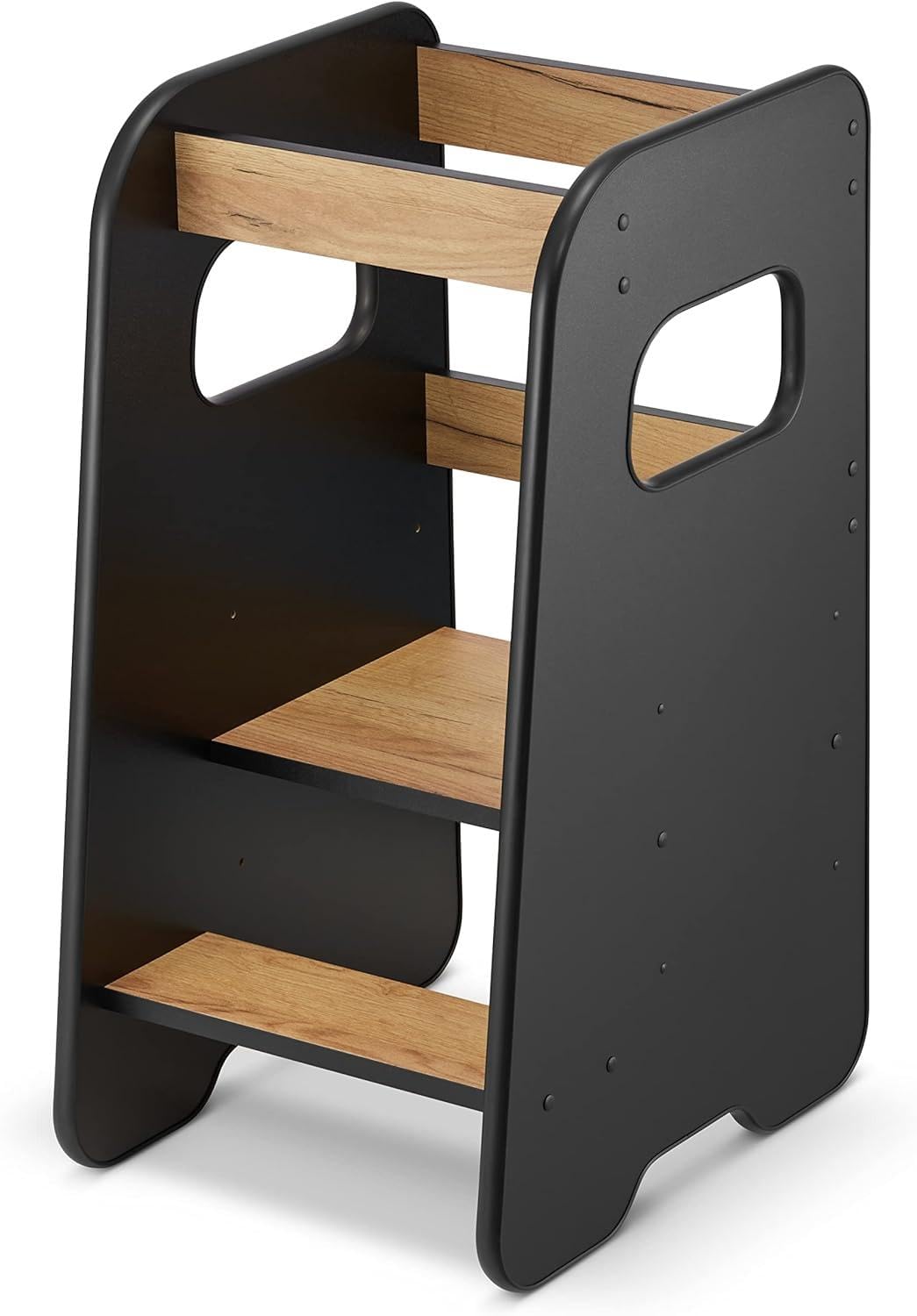 Tour d'apprentissage/Tour d'Observation Montessori en Bois – Tour d’Éveil pour Enfant - Dérapante, Pieds Anti-Bascule Méthode Montessori (Noir, 80 * 50 * 40 cm)