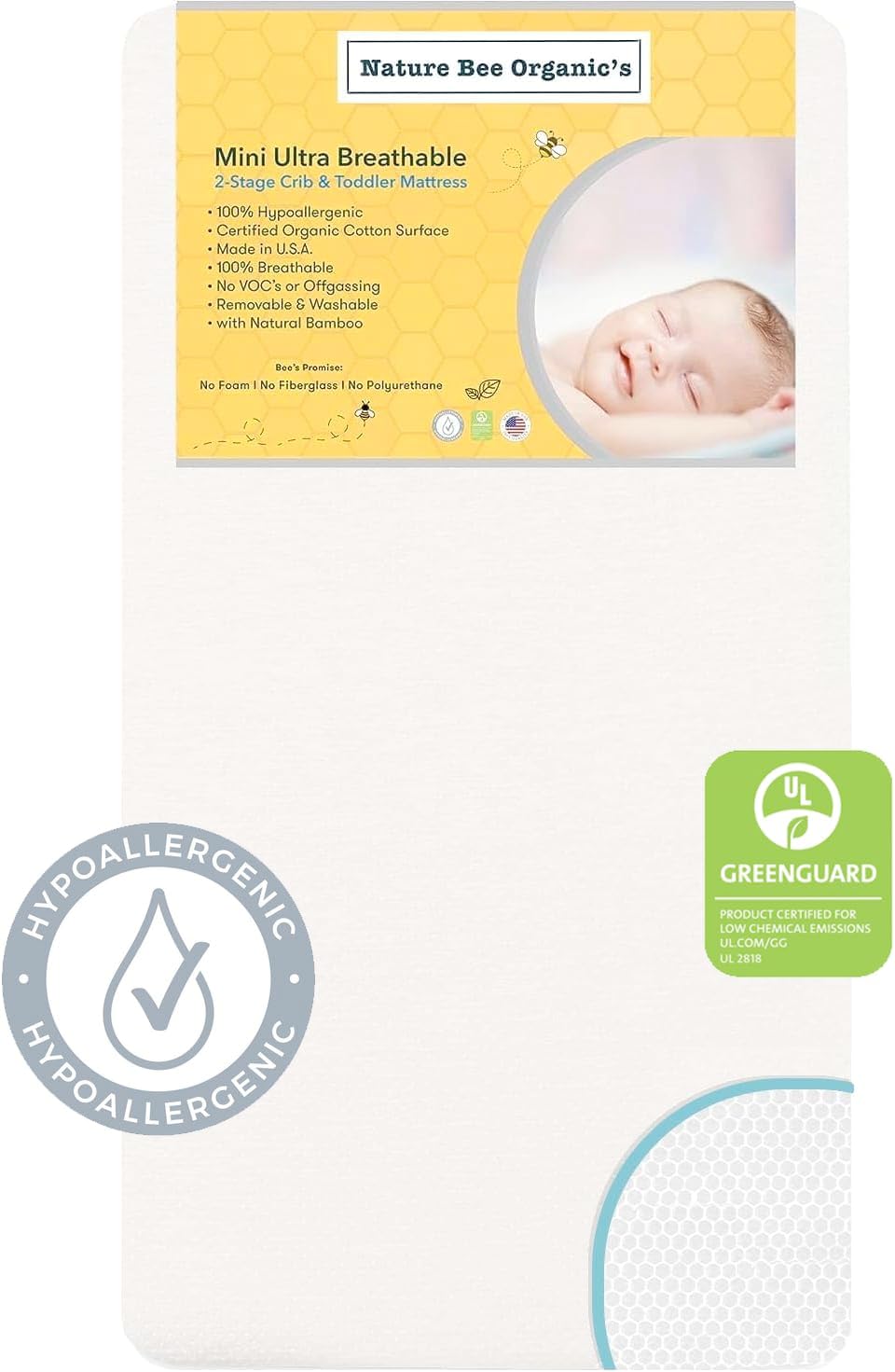 Amazon.com: Organic Dream Crib and Toddler Mattress - 100% Breathable ...