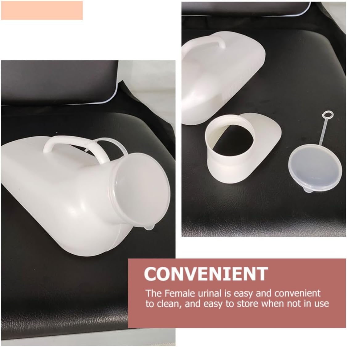 VALICLUD Portable Female Urinal Bottle with Soft Wide Mouth, Large Capacity Pee Funnel for Women, Bedside and Car Use, Portable Urination Device for Travel and Elderly Care