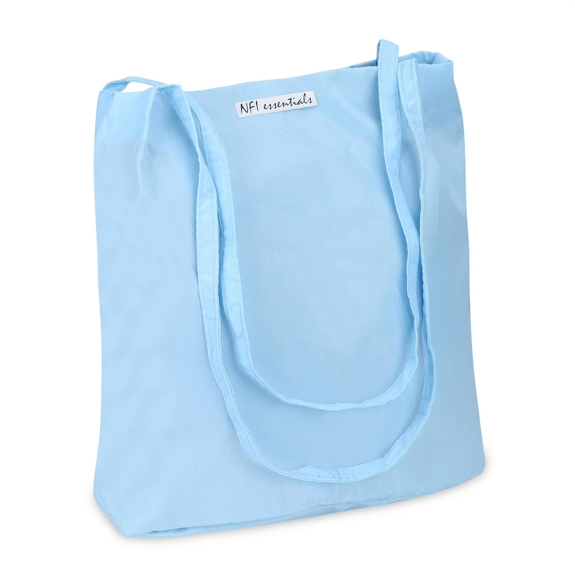 NFI essentials Nylon Tote Bag For Women College With Snap Button For Travel Handbag & Shoulder Bag, Hobo Bag For Shopping, Work, Beach, Office, College, Casual, Blue (B0C9MN4YWN) Amazon Price History, Amazon Price Tracker