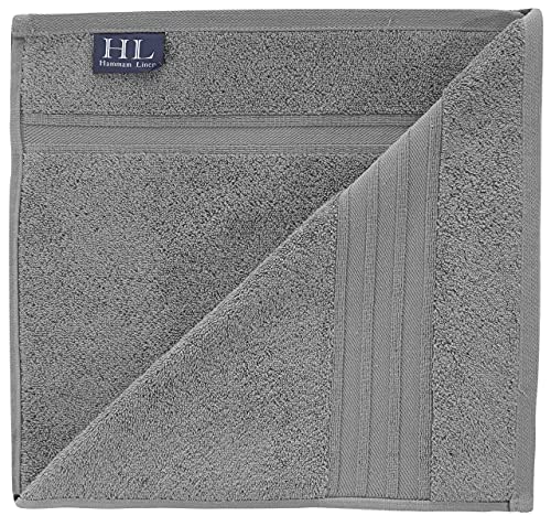 Hammam Linen 6-Piece Grey Bath Towels Set Original Turkish Cotton Soft, Absorbent And Premium Towels Set For Bathroom And Kitchen 2 Bath Towels, 2 Hand Towels, 2 Washcloths (Cool Grey) #TOP4