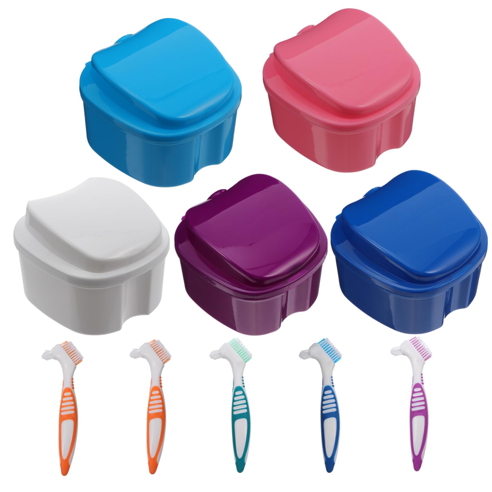 Contenitori per Protesi Dentarie Colore Assortito in Pp Set 10 Pezzi Custodie per Conservazione Pulita e Protezione da Danni Accidentali Colore Casuale
