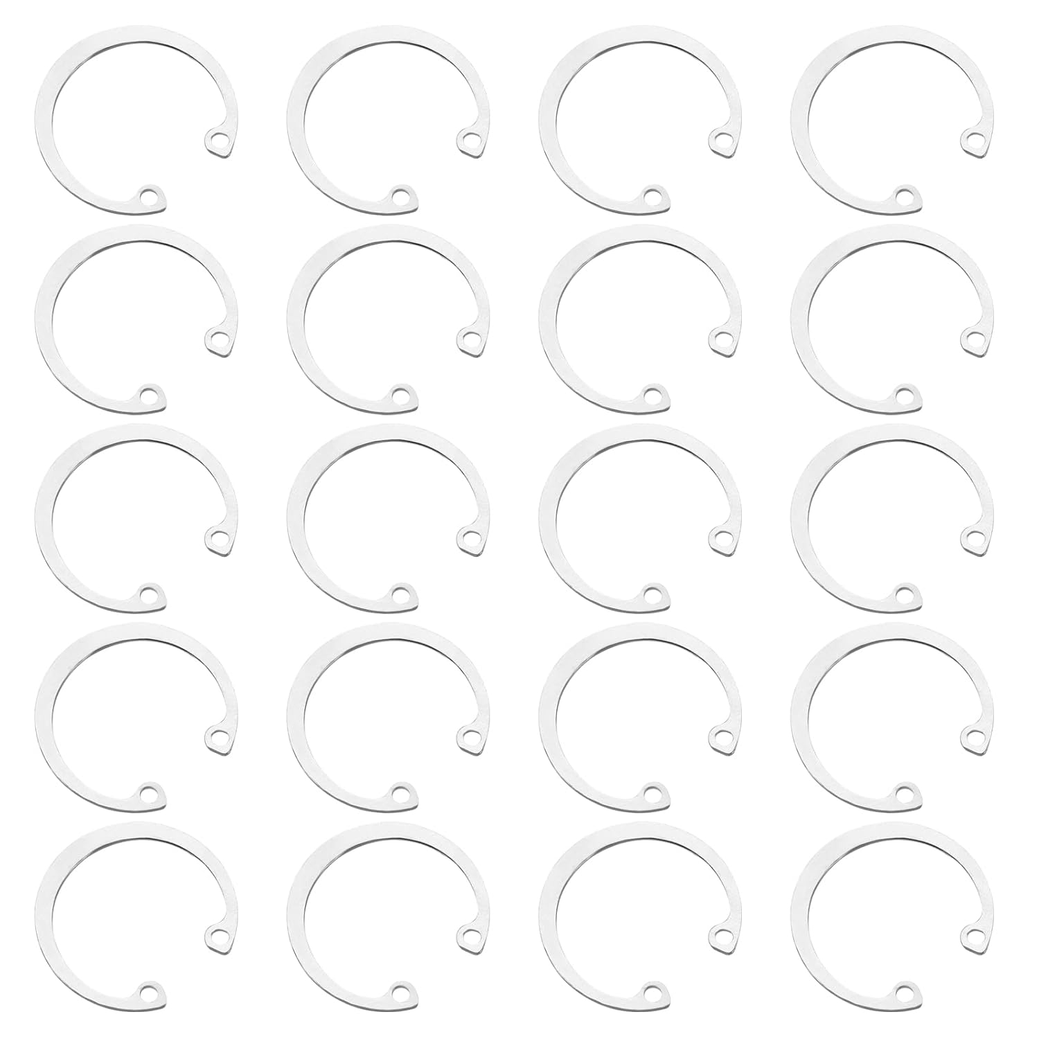 uxcell 20Pcs 28mm Internal Retaining Ring Circlip, 304 Stainless Steel Internal Circlip Snap Rings C-Clips GB893 for Grooved Shafts Studs, Silver Tone