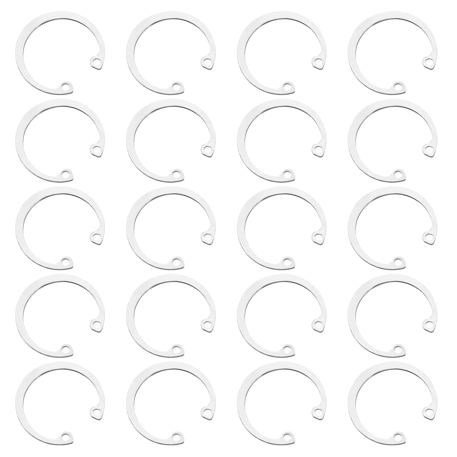 sourcing map 20Pcs 28mm Internal Retaining Ring Circlip, 304 Stainless Steel Internal Circlip Snap Rings C-Clips GB893 for Grooved Shafts Studs, Silver Tone