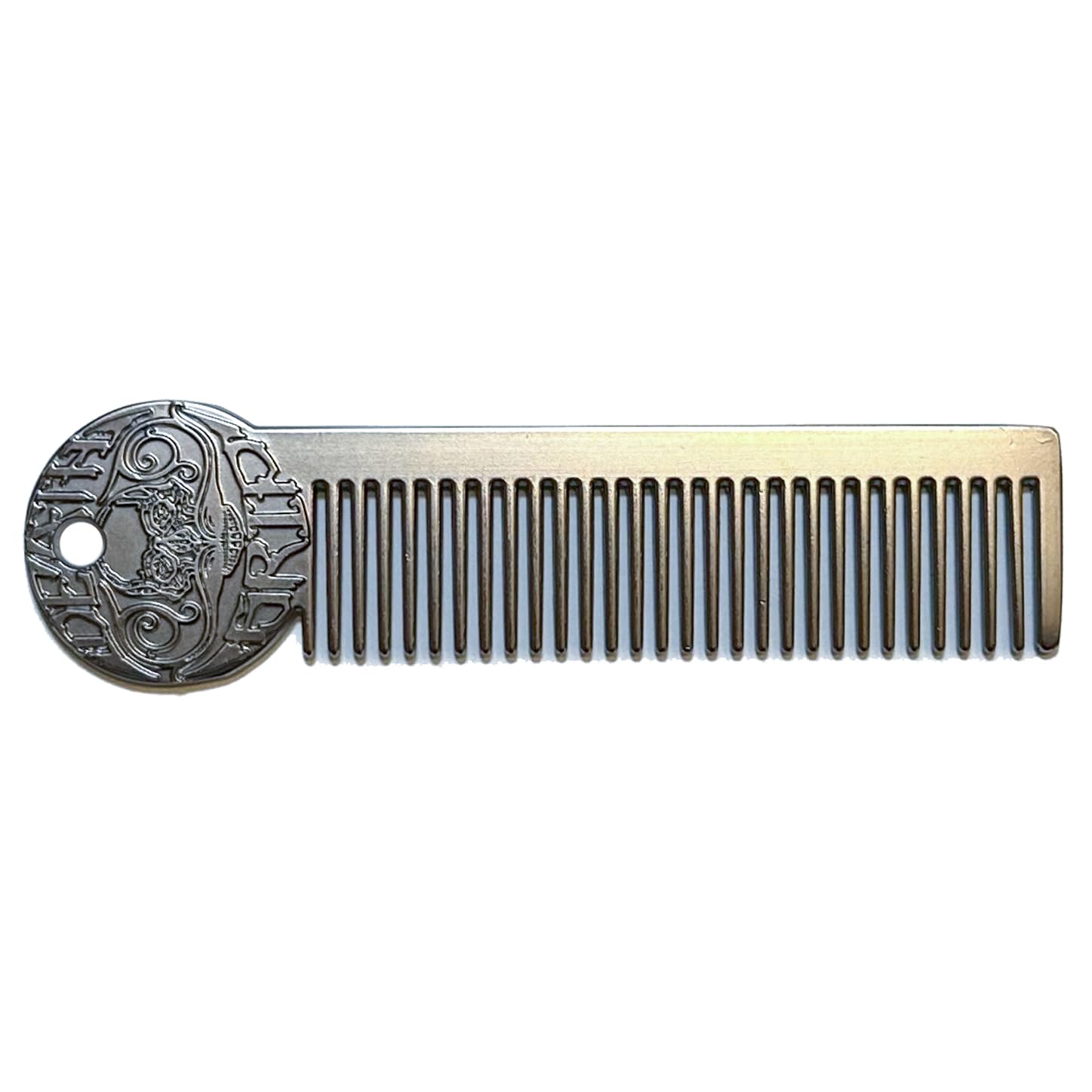 Pettine per baffi e barba in metallo, pettine tascabile a doppia faccia per uomo, denti fini e larghi per uno styling preciso, durevole, compatto, adatto ai viaggi, per la cura dei peli del viso