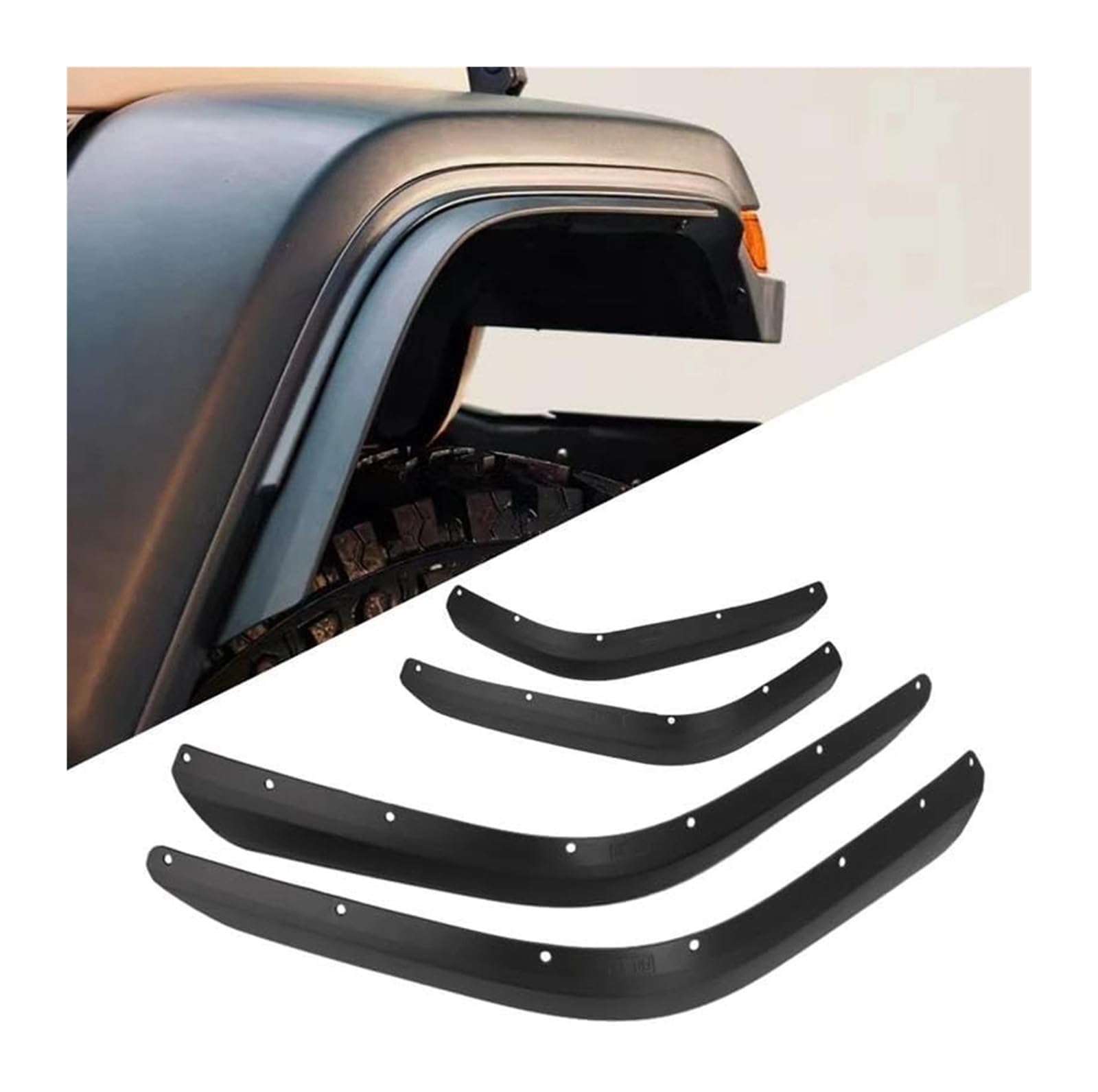 Guardabarros Ruedas Coche para Jeep para Wrangler JL 2018-2023 Guardabarros Delantero Y Trasero Bajo contra Salpicaduras Protectores Pasos Rueda