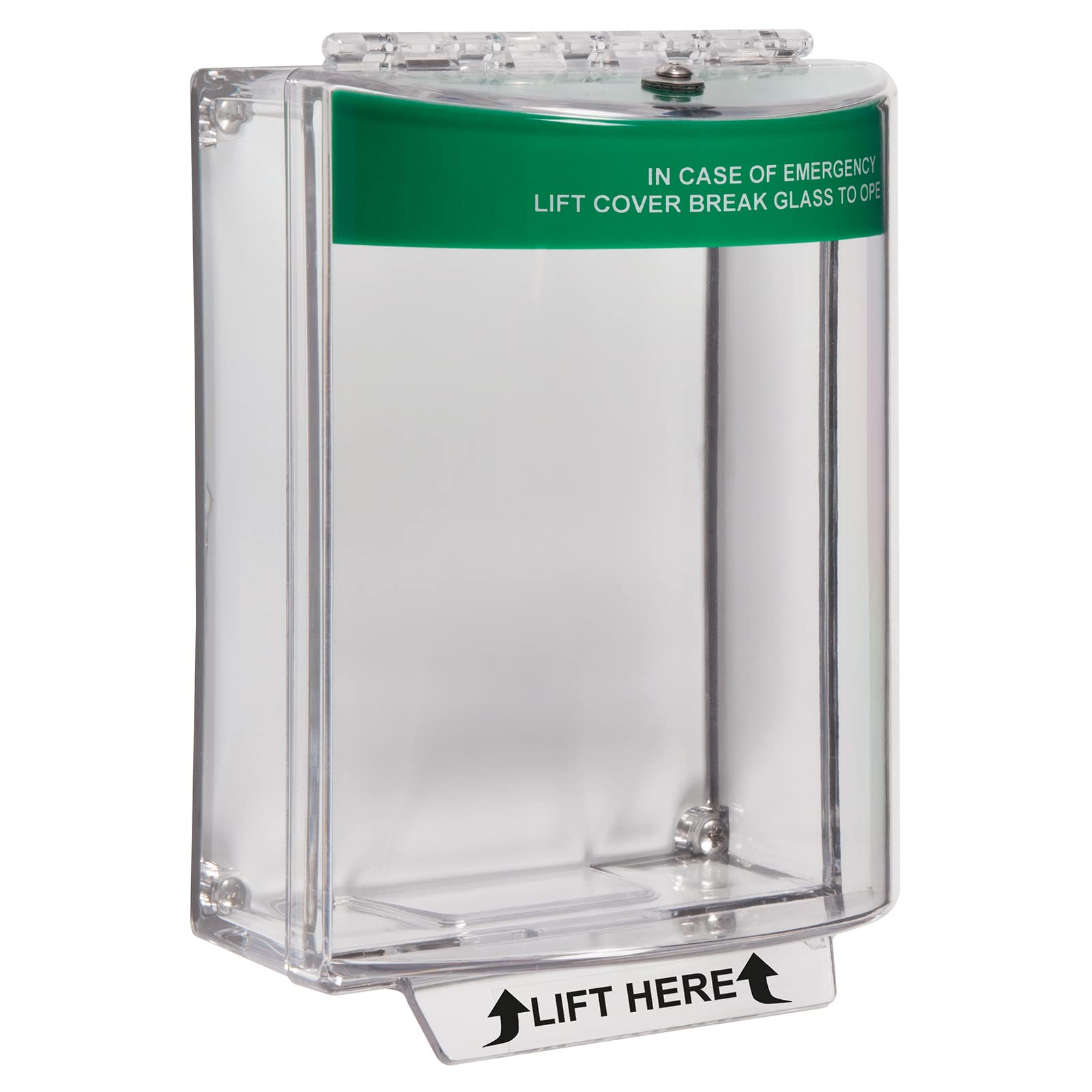 Sti Green Surface Mounted Universal Stopper - With Sounder And Emergency Exit Label
