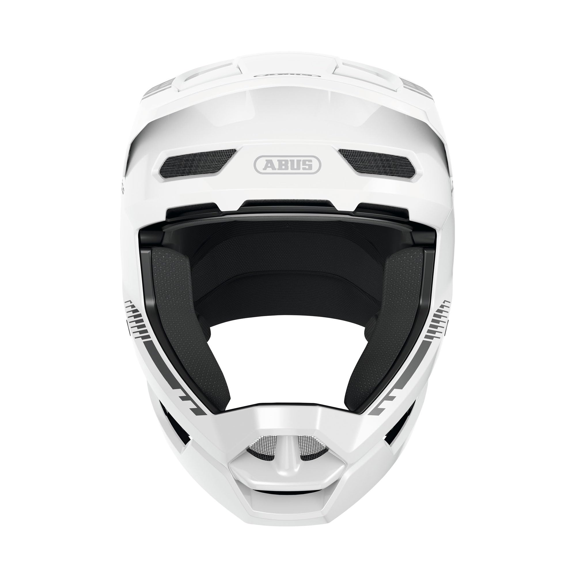 ABUS Casco Downhill HiDrop, Fullface, Alpine White, Talla L | Casco de bicicleta certificado ASTM con carcasa ABS para MTB, Downhill, Enduro y Bikepark