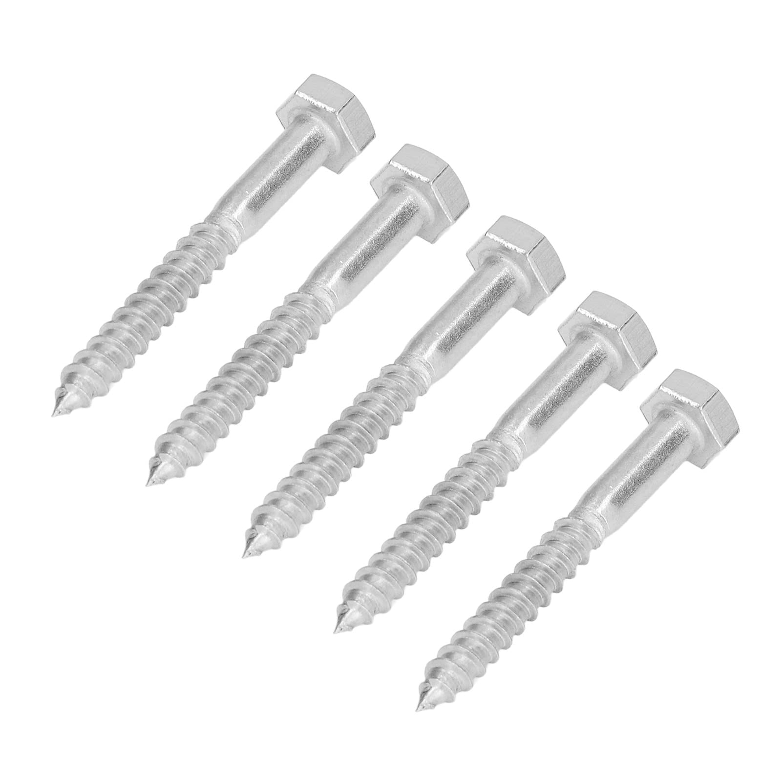 Vis autotaraudeuse, boulon à demi-filetage en acier inoxydable 304, vis tire-fond hexagonales en bois, vis autotaraudeuse en bois (M6*50MM)