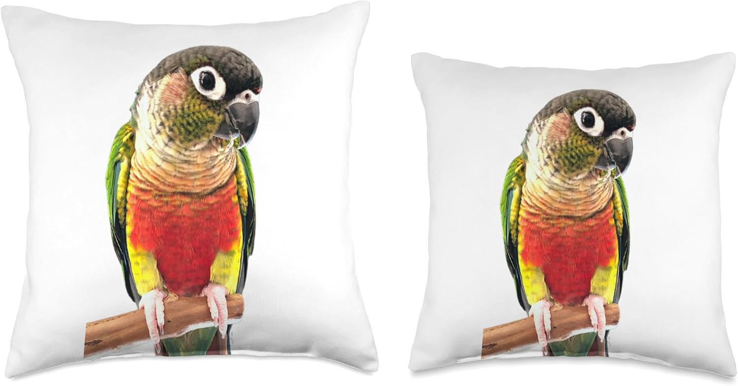 Parrot Bird Green Cheek Conure Throw Pillow