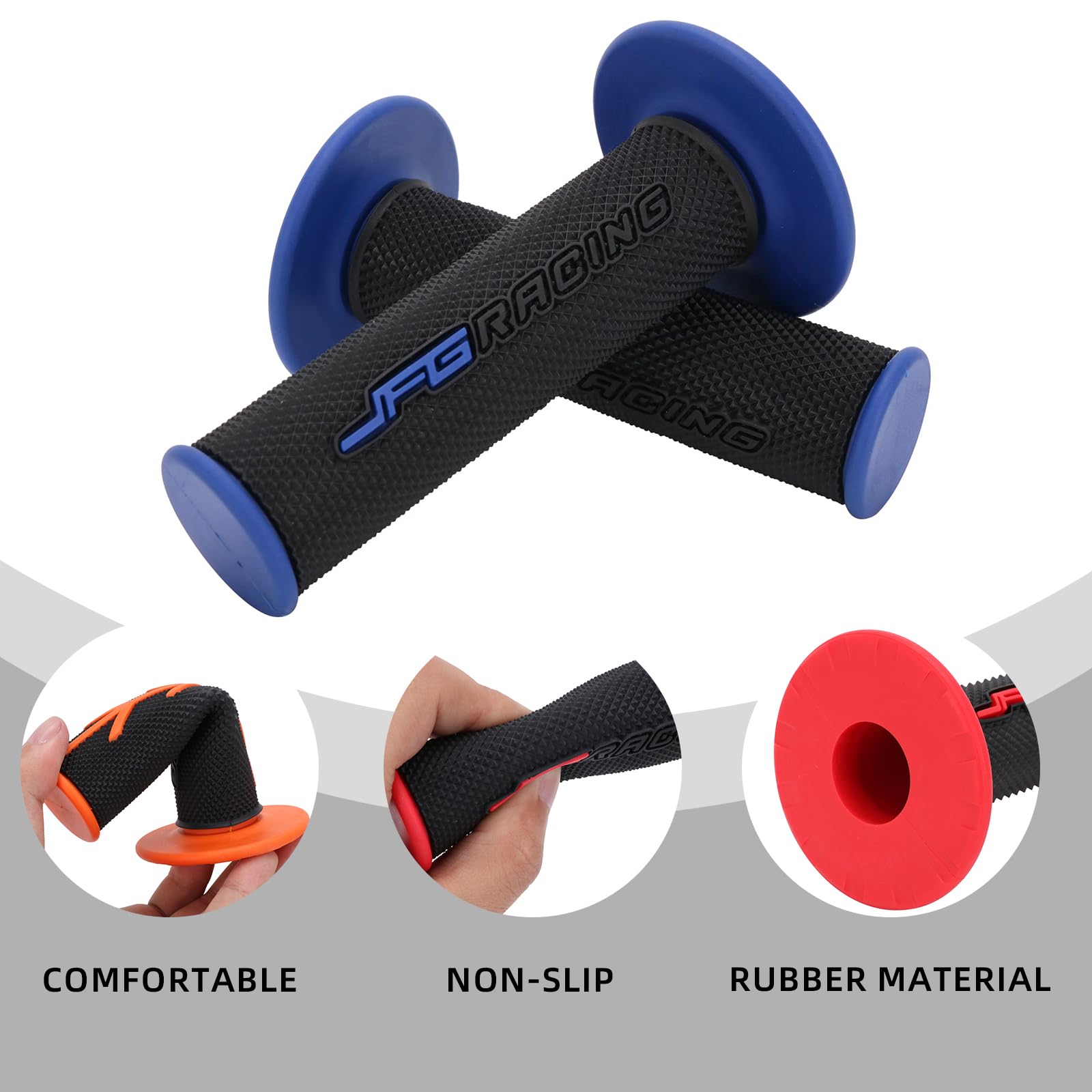 Motorcycle Handlebar Grips, 7/8"(22mm) Motorbike Non-Slip Gel Rubber - Foto 9