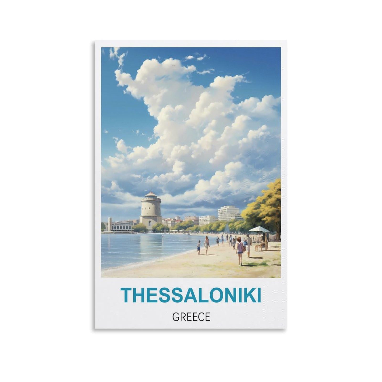 Vintage Metal Tin Sign for Cafe Thessaloniki Greeces,Tin Sign Metal Retro Art Wall Poster for Home Club Garden Decor 15x30cm