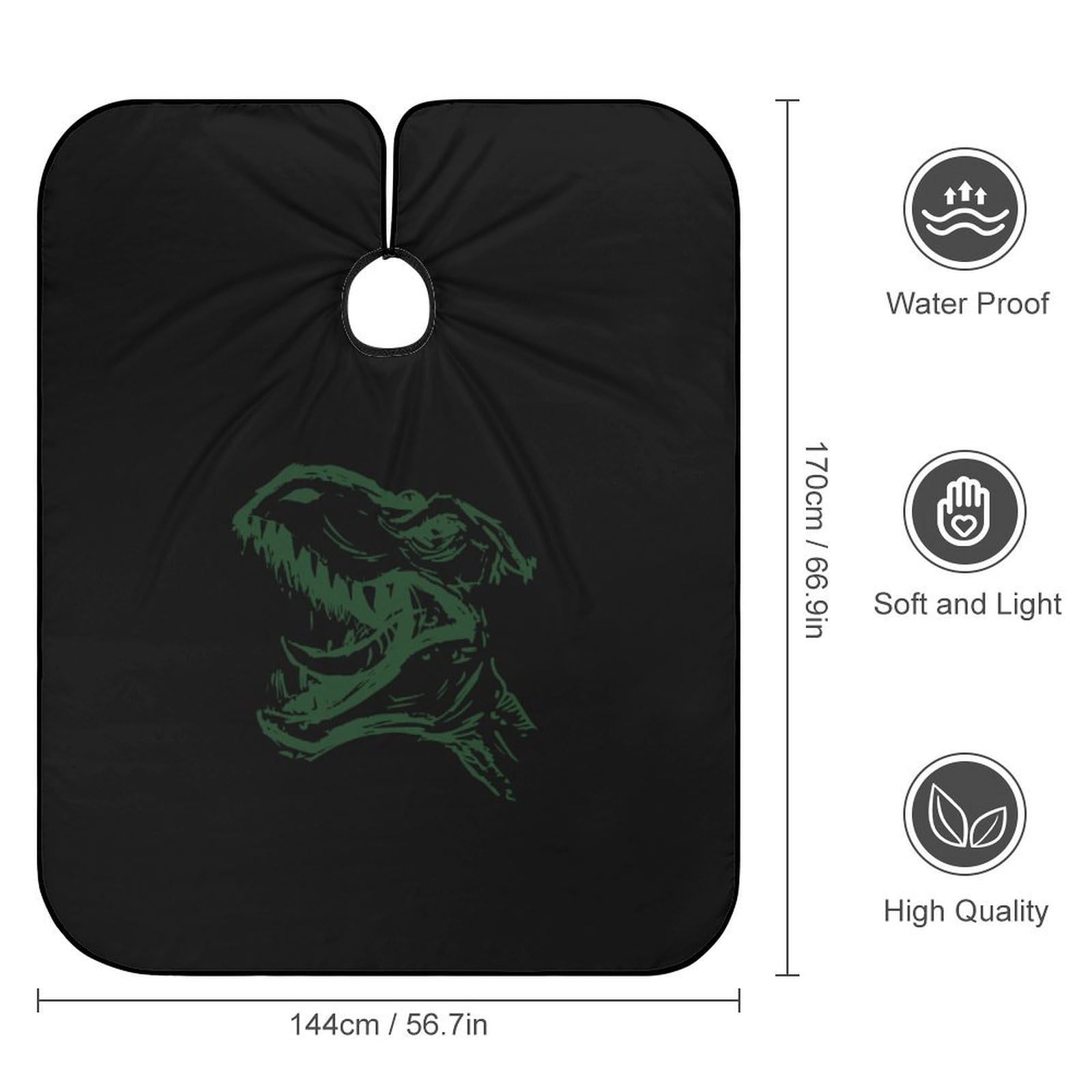 Dinosaur Head Hair Cutting Cape for Men Women Waterproof Barber Cape Adjustable Salon Haircut Capes