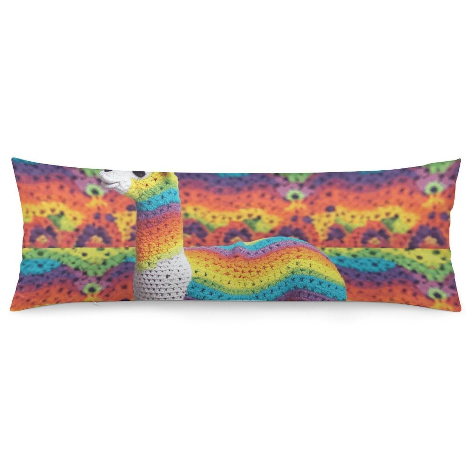 2 Pack Pillow Cases for Hair and Skin, Soft Breathable Pillow Case Covers with Hidden Zipper, Rainbow Camel Pattern Pillowcase 20"x54" Pillow Covers for Sleeping Gift