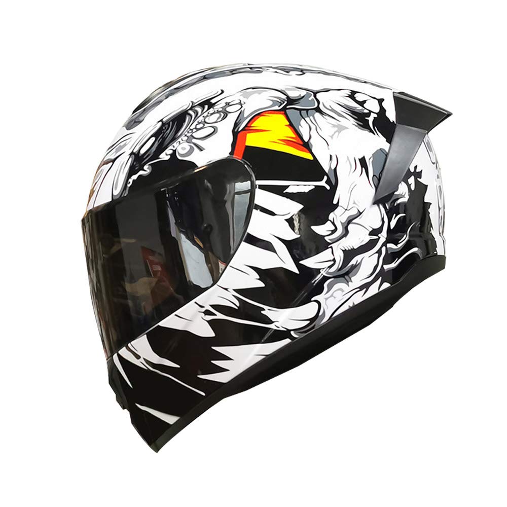MotuoMr Unisex-Adult Full Face Motorcycle Helmet DOT Approved Motorbike Moped Street Bike Racing Crash Helmet with Graphic