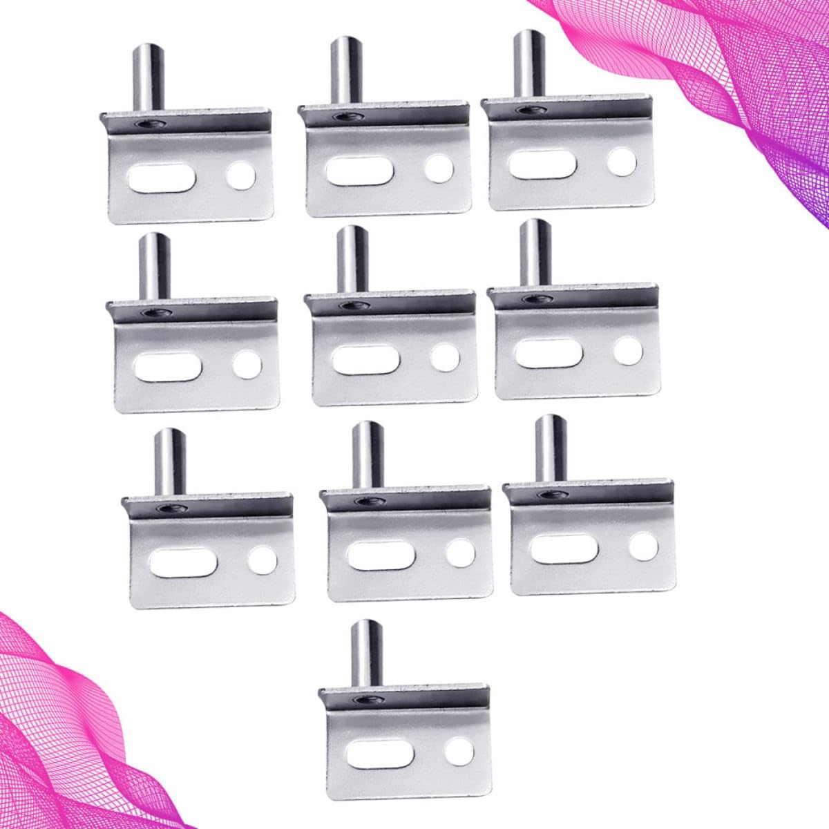 Ciieeo 10-Pack Wood Door Pivot Hinges with 5mm Shelf Support Pegs, Small Metal Hinge Hardware for Cabinet Doors and Furniture Repair