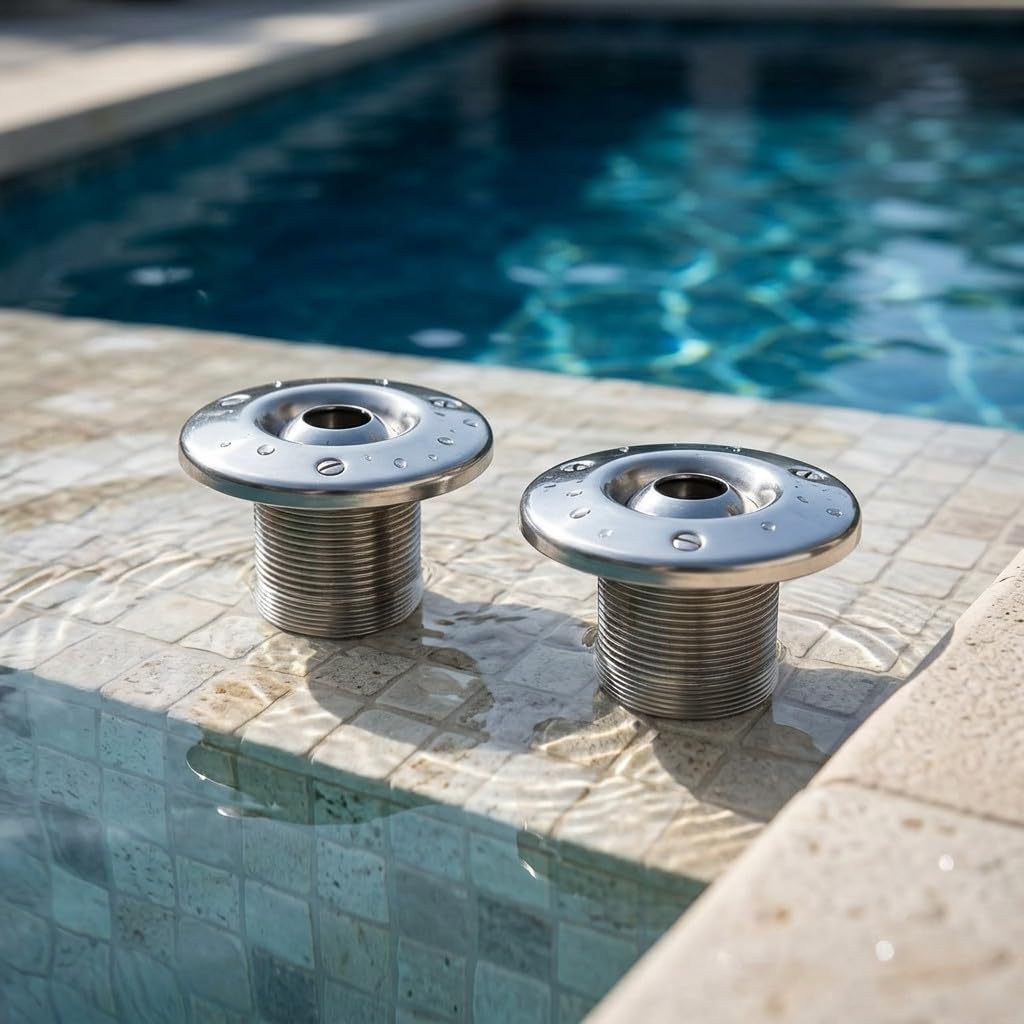 Suinga Boquilla de Impulsion Acero INOX Ø 20 mm | Longitud 70 mm para Piscina | Alta Eficiencia en Circulacion del Agua | Resistente a la Corrosion