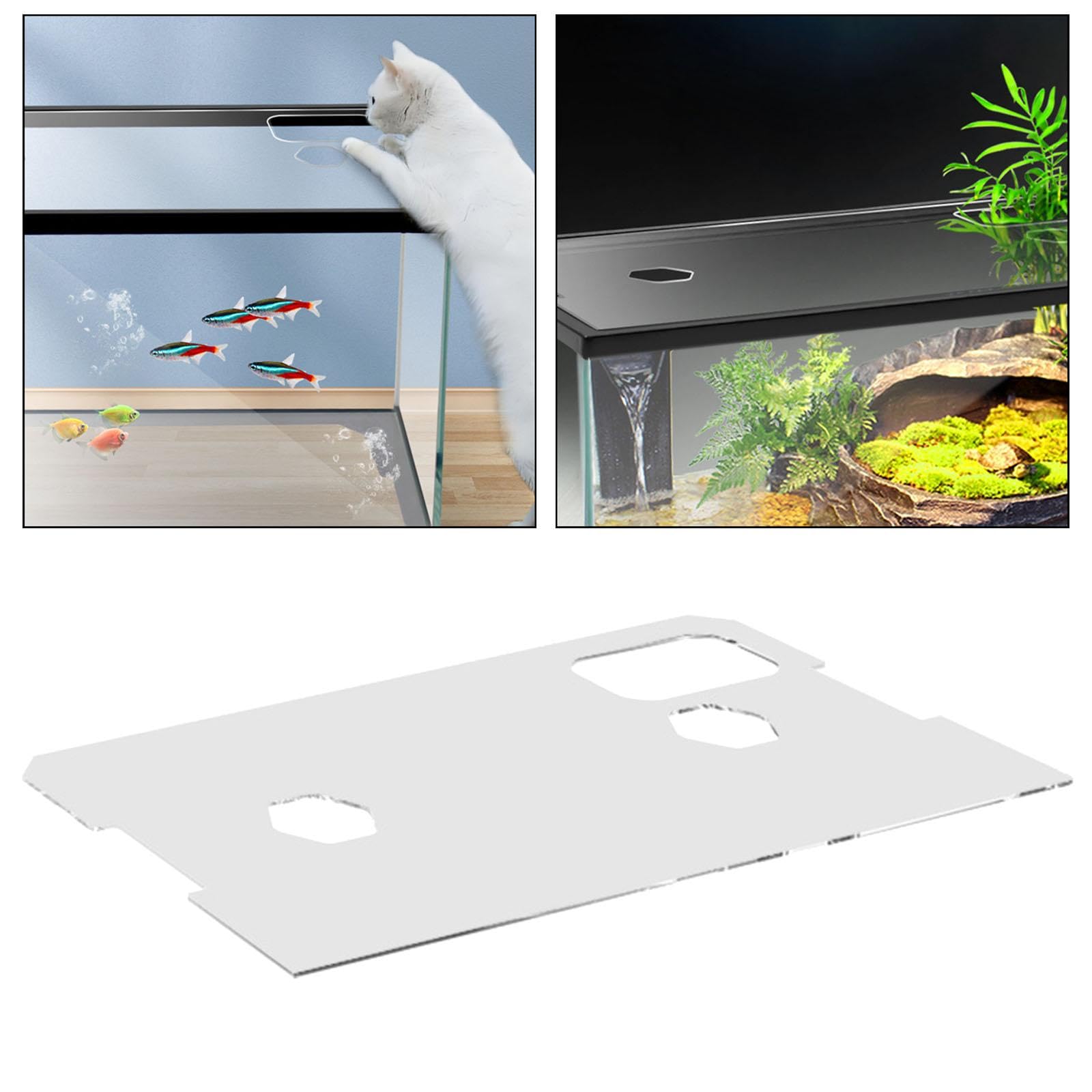 Tapa para Acuario con Ventana de Alimentación, Tapa Acrílica para Acuarios, Tapa Antisalto para Acuario.