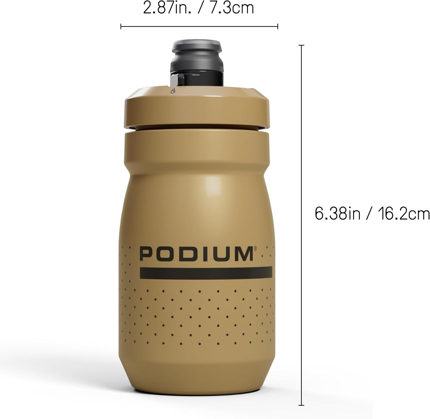 CamelBak Podium Bike Water Bottle 15oz – Lightweight Squeeze Bottle with High Flow Cap, Gold