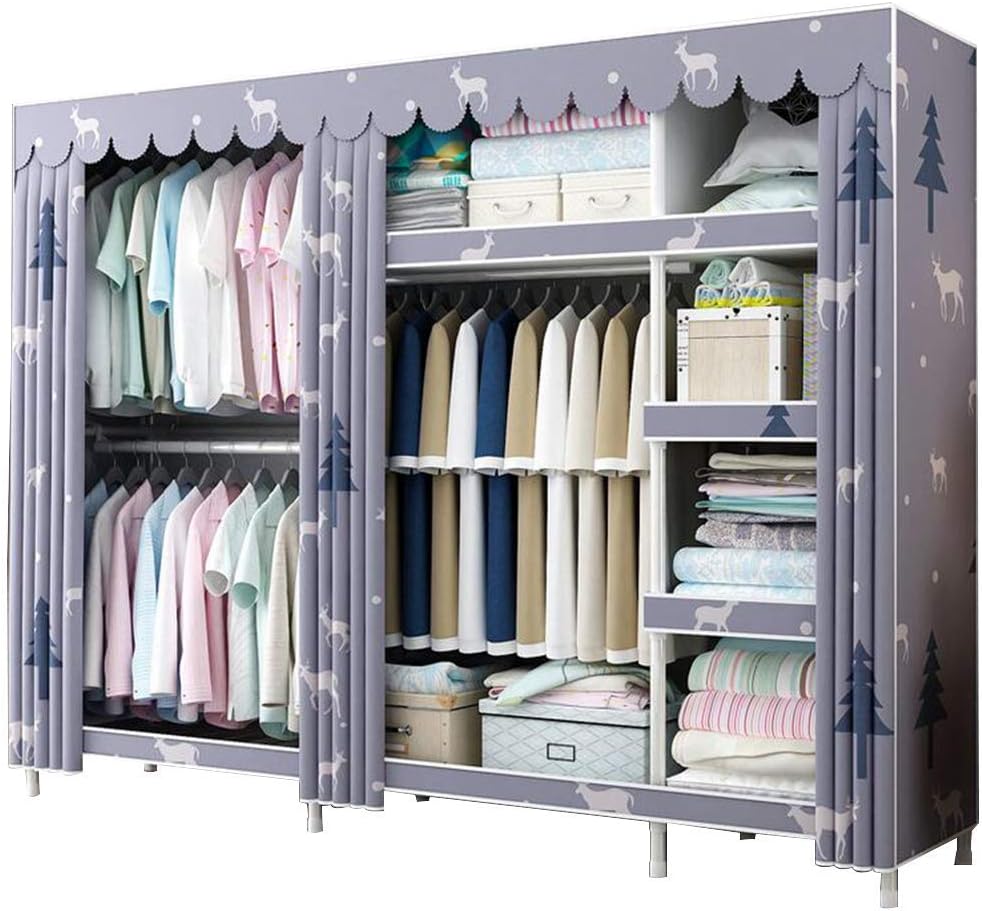 Cloth Wardrobe Clothes Closet, Portable Closet Wardrobe Storage Closet Standing Closet Fabric Cabinet Portable Wardrobe,D_210*172 * 45cm