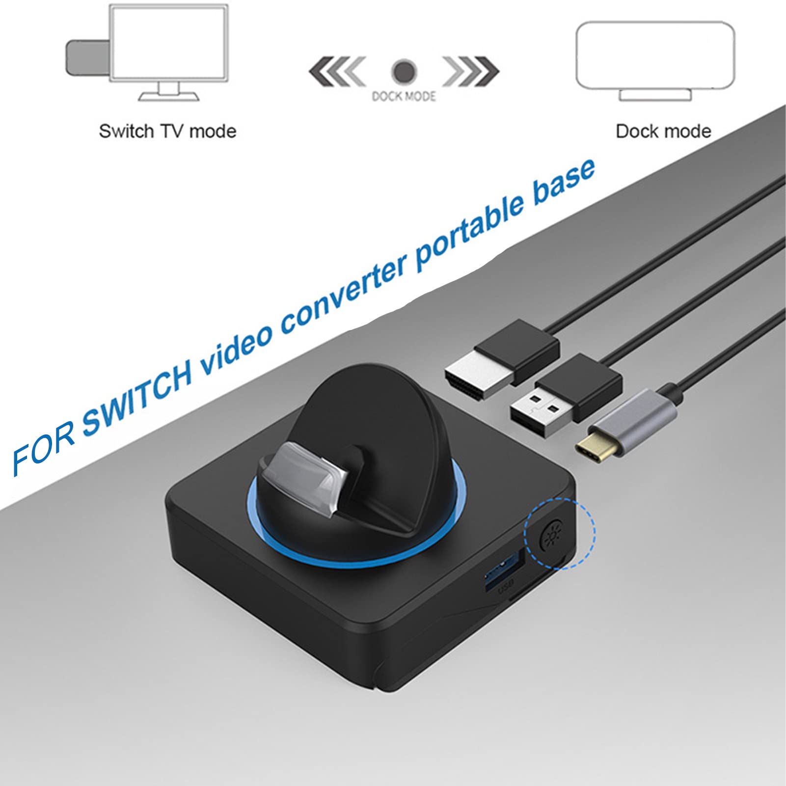 TV Dock para Estación de Acoplamiento de Interfaz Multimedia HD 5 en 1 USB Tipo C, Adaptador de Base para TV Dock Station para OLED para Lite