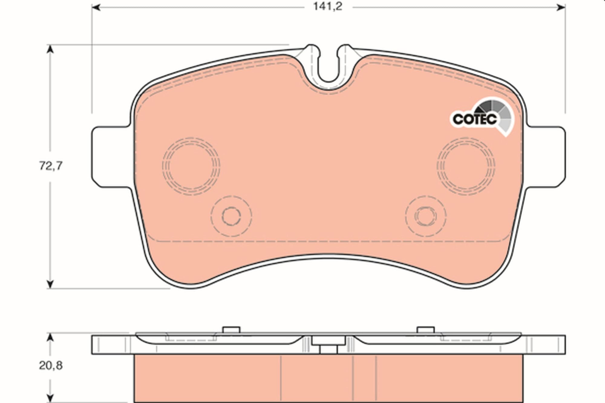TRW GDB1748 Plaquettes de Frein Kit de 4 pour Iveco Daily VI Fourgon 2014 - Essieu Arrière et Autres Véhicules