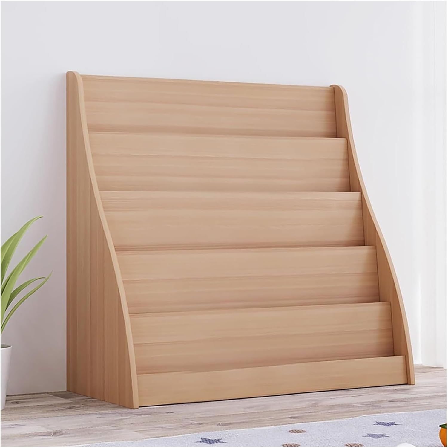Magazine Rack,Book Display Rack, Wood Magazine Rack with Pockets Brochure Organizer Sleek for Periodicals - for Home Office(39.5 * 99cm(15.6 * 39in))