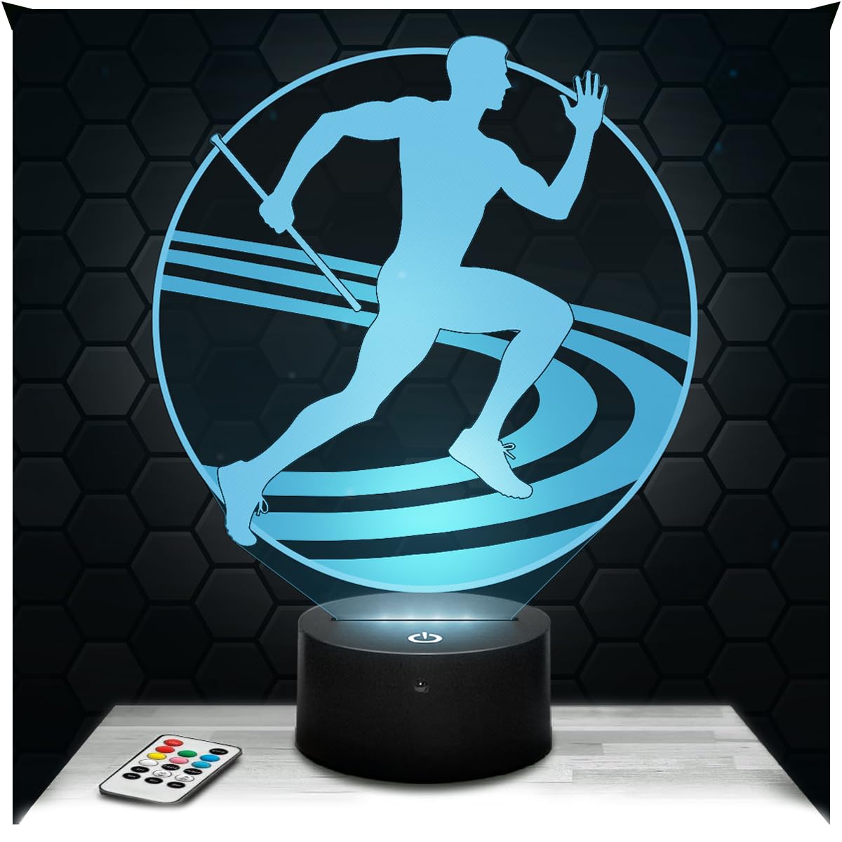 Lampephoto.fr - 3D Lamp Athletics Sport Competition Touch Night Light Led, 3D Hologram Effect, Christmas Birthday Gift Idea for Men Women, Bedroom Decoration Object