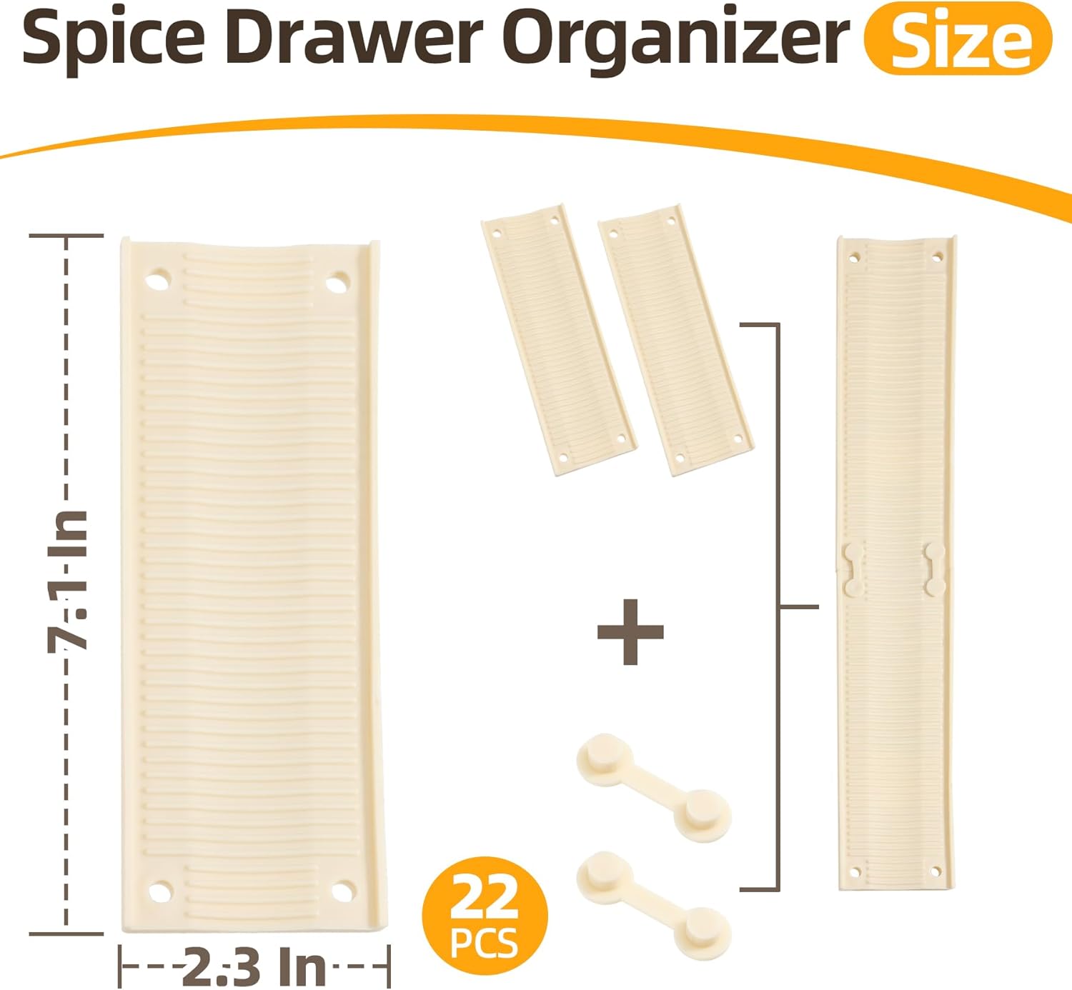 MIUKAA Clear Acrylic Spice Drawer Organizer, 4 Tier- 2 Set Expandable From 13" to 26" Drawer Seasoning Organizer, Kitchen Spice Rack Tray for Drawer/Countertop (Jars not included)