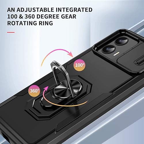 Miniatura 4 de Funda para Motorola Moto G 5G 2023 con cubierta deslizante para cámara + protector de pantalla de vidrio templado, protección completa de la cámara