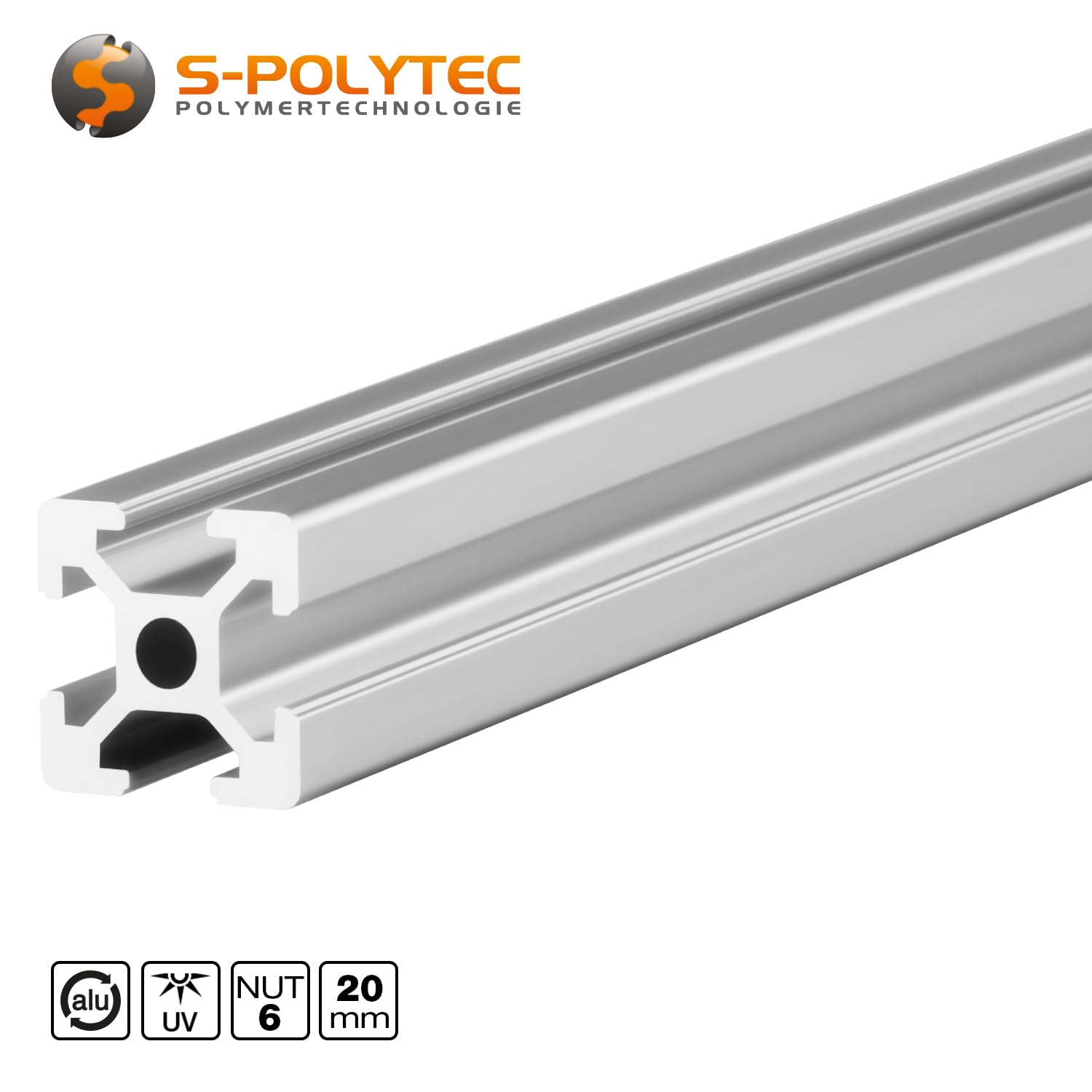 Konstruktionsprofil 20x20mm im Zuschnitt, Nut 6, Typ-I, 1-2 Meter, System-, Montage-, Vierkant-, Alu Profil (4, SILBER ELOXIERT, 20 x 20mm (2 Meter))
