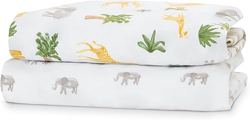Miniatura 7 de Delta Children Simmons - Sábanas bajeras de doble cara para cuna y niños pequeños (2 unidades), diseño de amigos de safari (paquete de 2)