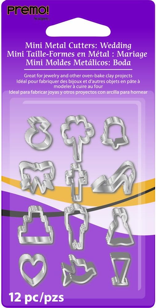 Premo Sculpey Wedding Mini Metal Cutters - 12 Pieces