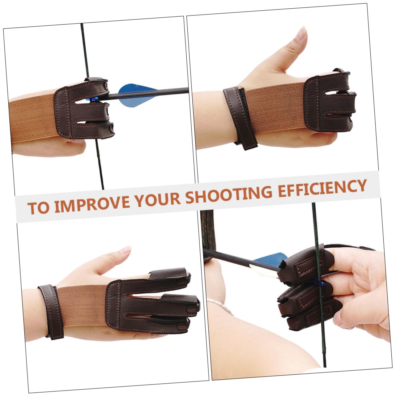 KOMBIUDA Cow Leather Archery Finger Guard Three Finger Protector for Bowstring Shooting Accessory for and Comfortable for Practice and Competition