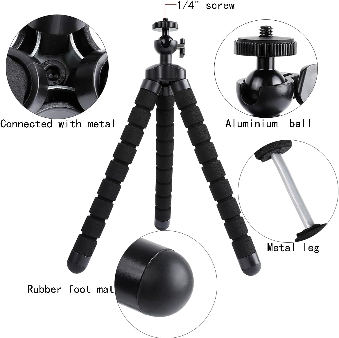Amazon.com : Acuvar Flexible Tripod for Action Cameras, Mini