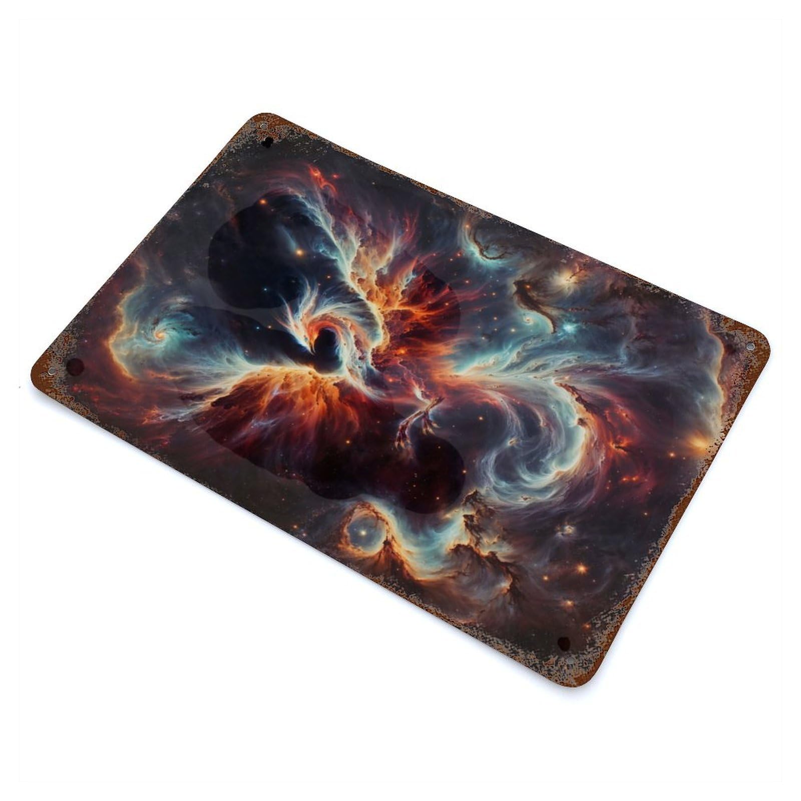 Phoenix Constellation Art Rust Effect Tin Sign 11.8"x7.9", Novelty Wall Decor for Garage, Pub Or Kitchen