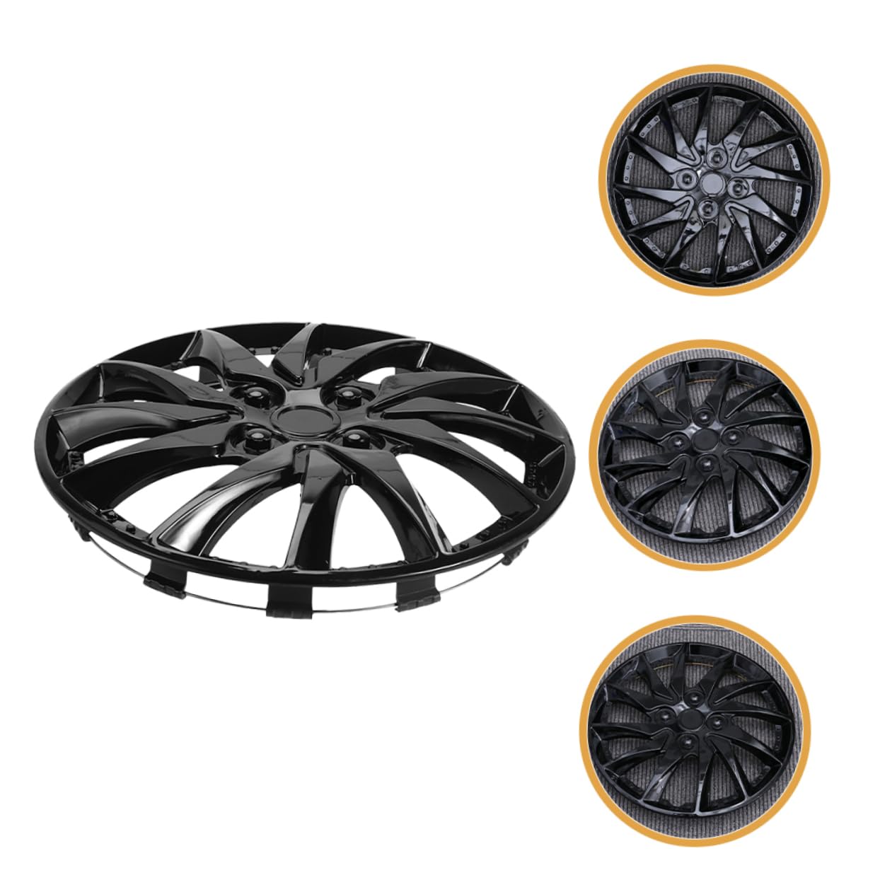 Copricerchio per Auto 14 Pollici in Plastica Nera Resistente All'usura 2 Pezzi Protezione Ruote, Stile Semplice e Moderno Adatto a Cerchi da Auto