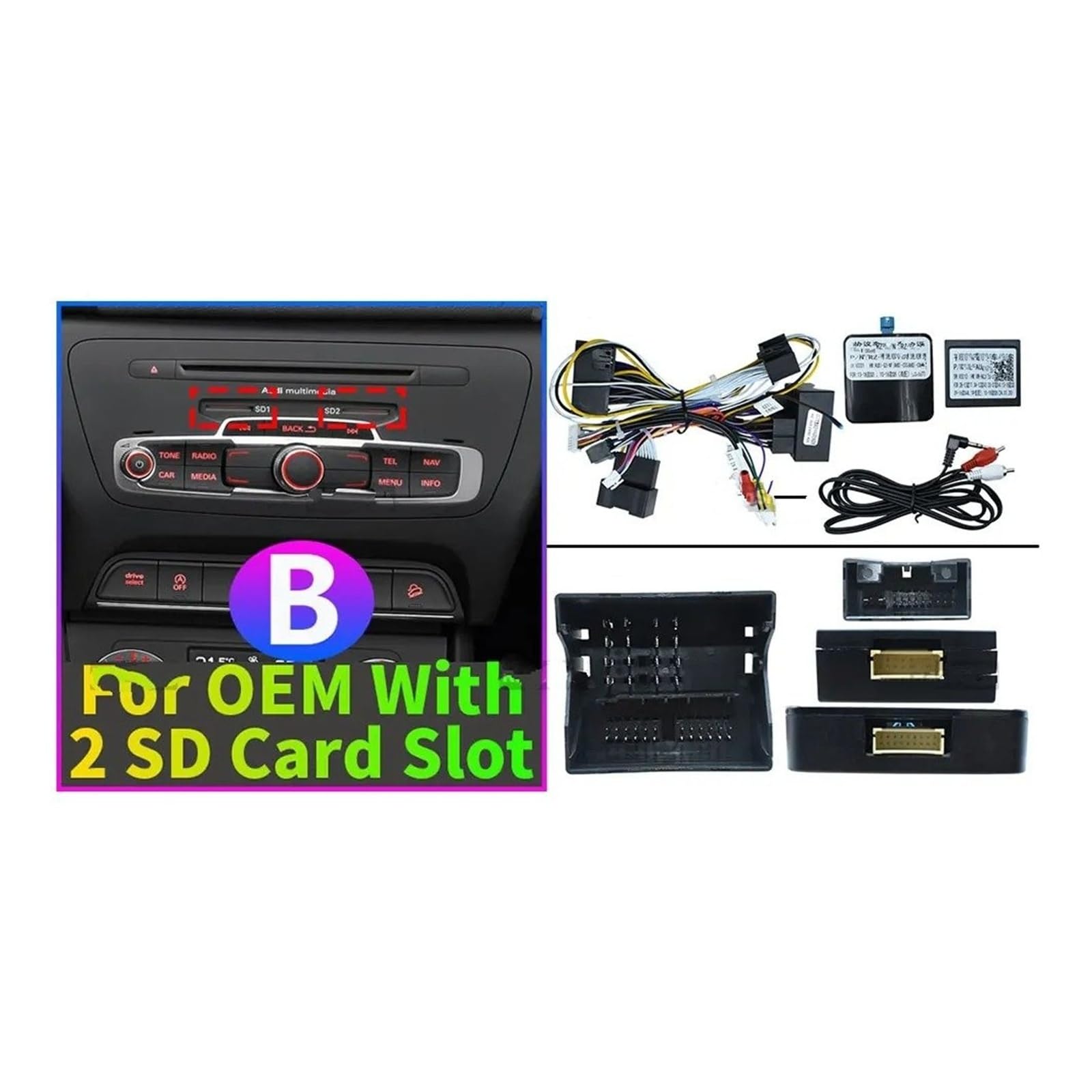 Radio Panel Set Radio Android Coche Marco Fascia Navegación Pantalla Grande 9 Pulgadas Adaptador Cableado Decodificador Canbus Para Q3 Para 8U 2011-2018 Fascia Marco