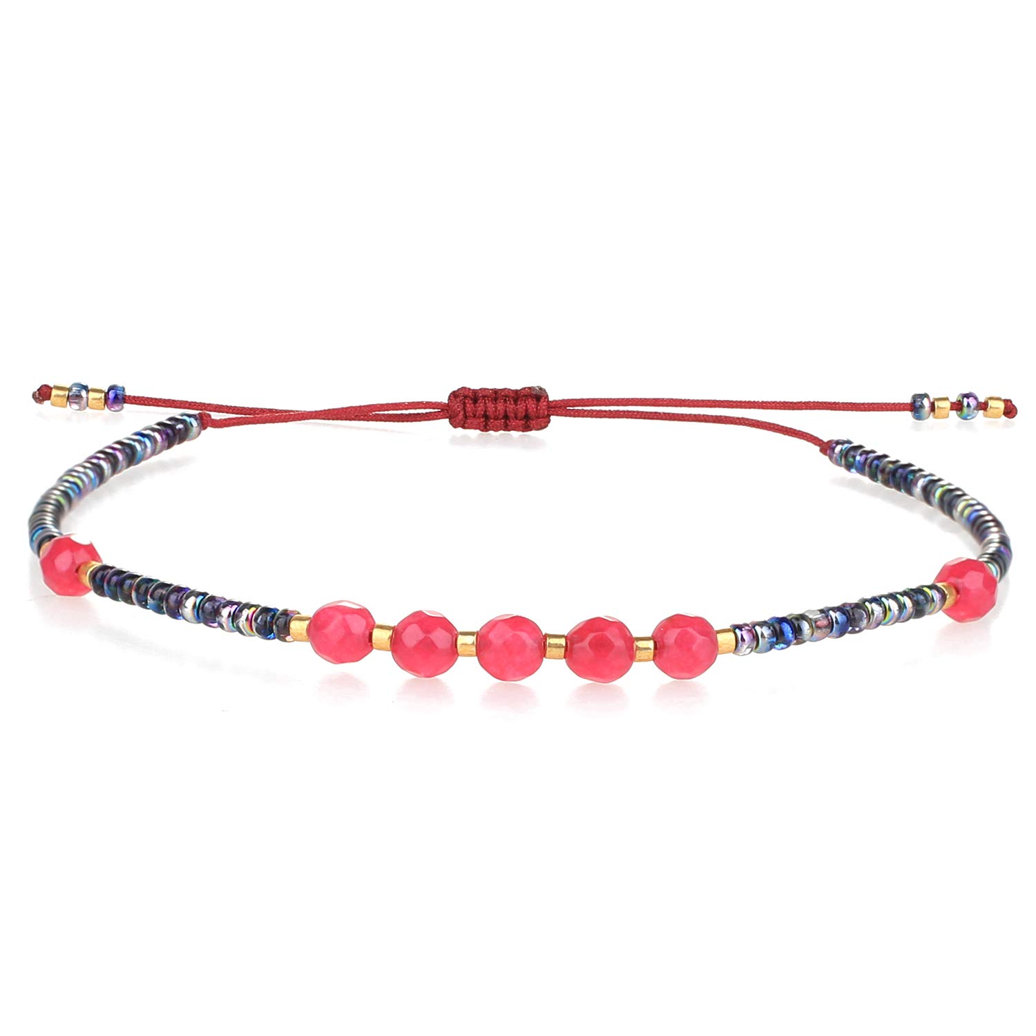 KELITCH Pulseras Amistad con Cuentas Concha Cristal Color Bohemio Pulsera Hecha A Mano Brazaletes Joyería para Mujer — view 36