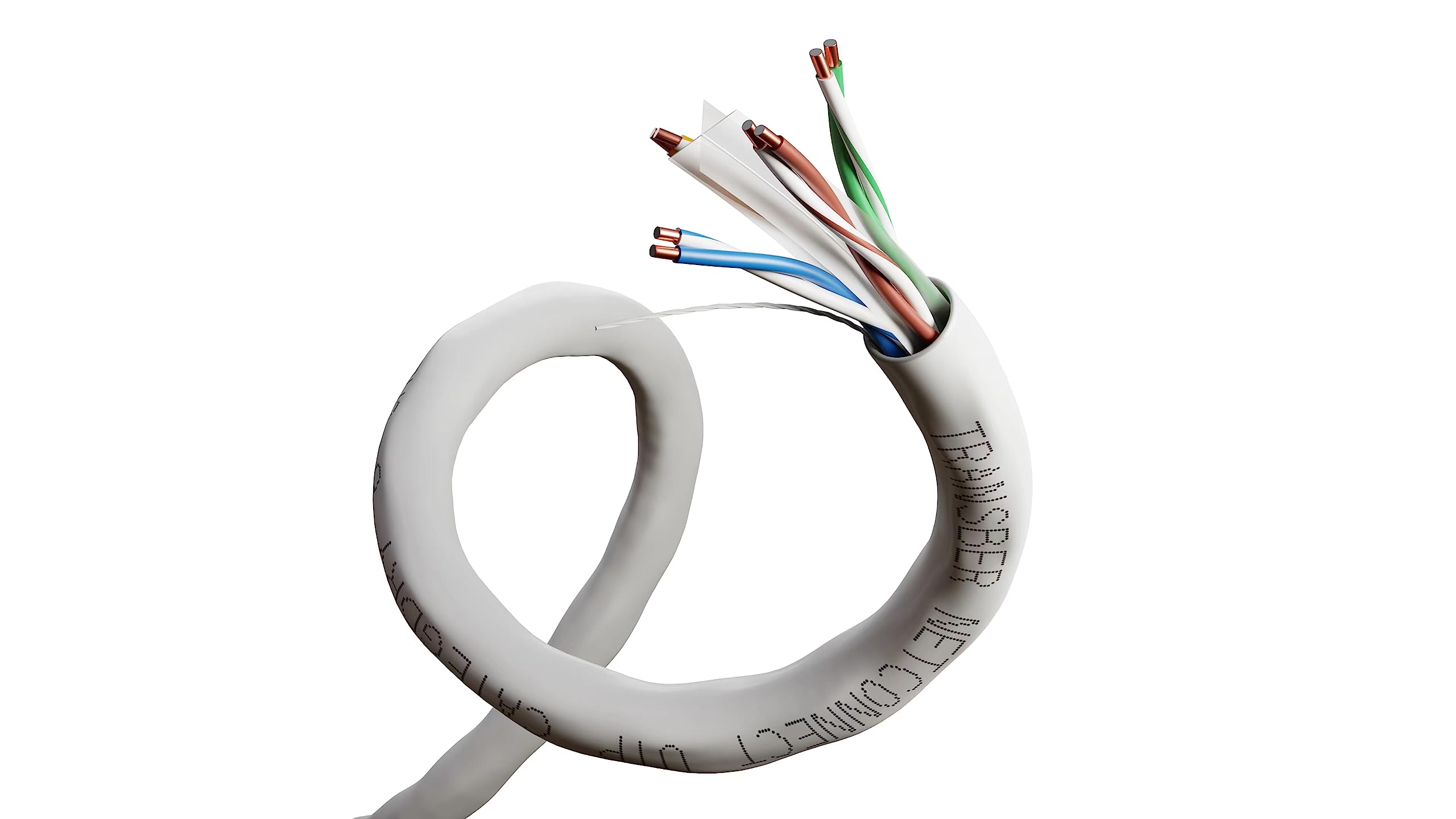 Transber, CAT6 1000ft Ethernet Cable Solid UTP Up to 10Gbps 550Mhz 23AWG 4x2 Pair Bulk Cable Network PoE++/4PPoE LAN Wire 1000-feet Easy Pull Box (White)