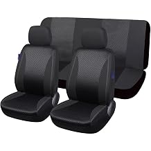 Checkered Polyester Patchwork Mesh Fabric Universal Unisex Car Seat Covers Set Accessories Interior with Sponge