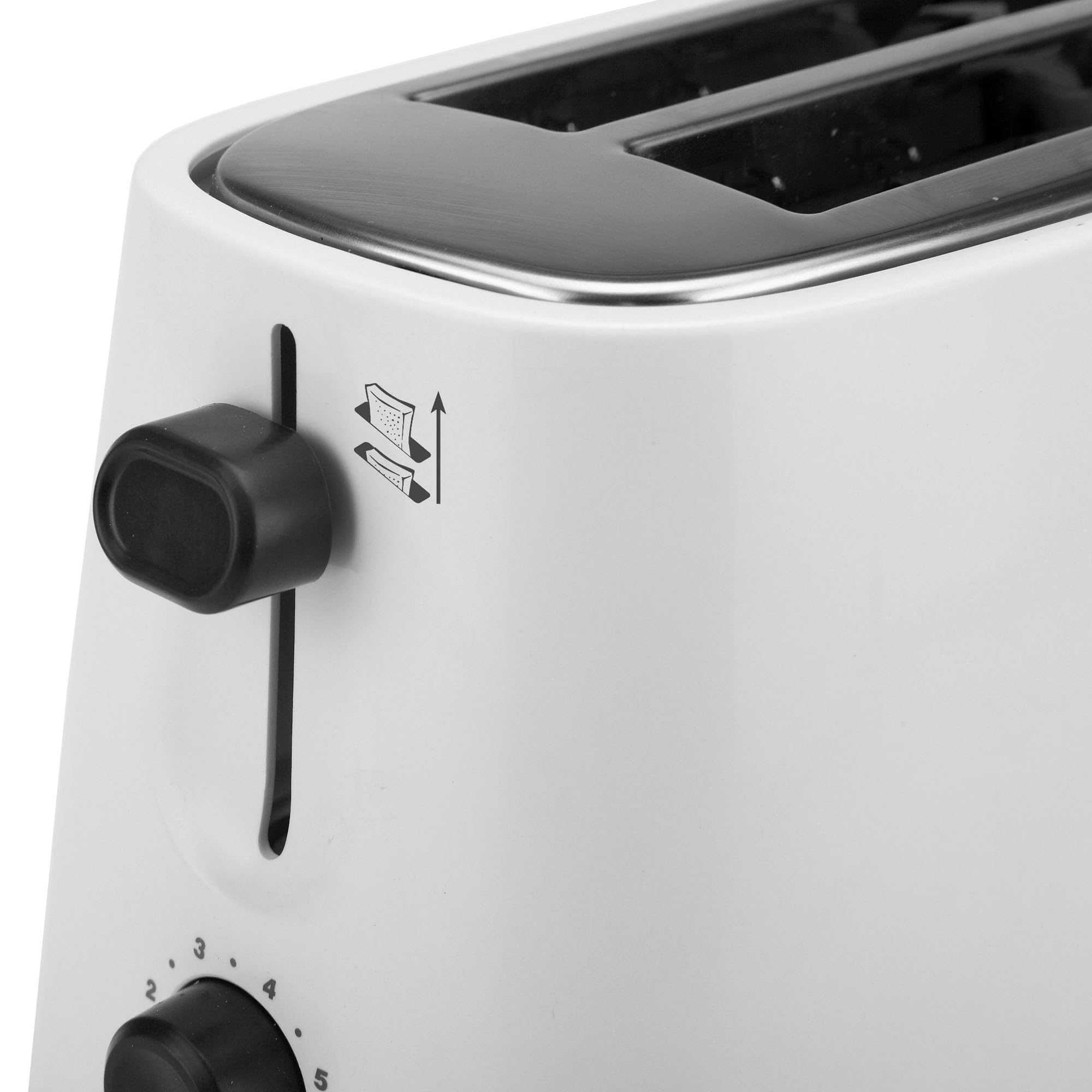 Jata TT331 Tostadora con Tapa, Dos Ranuras Extra Anchas, Con selector electrónico de tostado, 6 posiciones, Cuerpo toque frío, Bandeja recogemigas, Centrado automático del pan, 750 W, Blanco