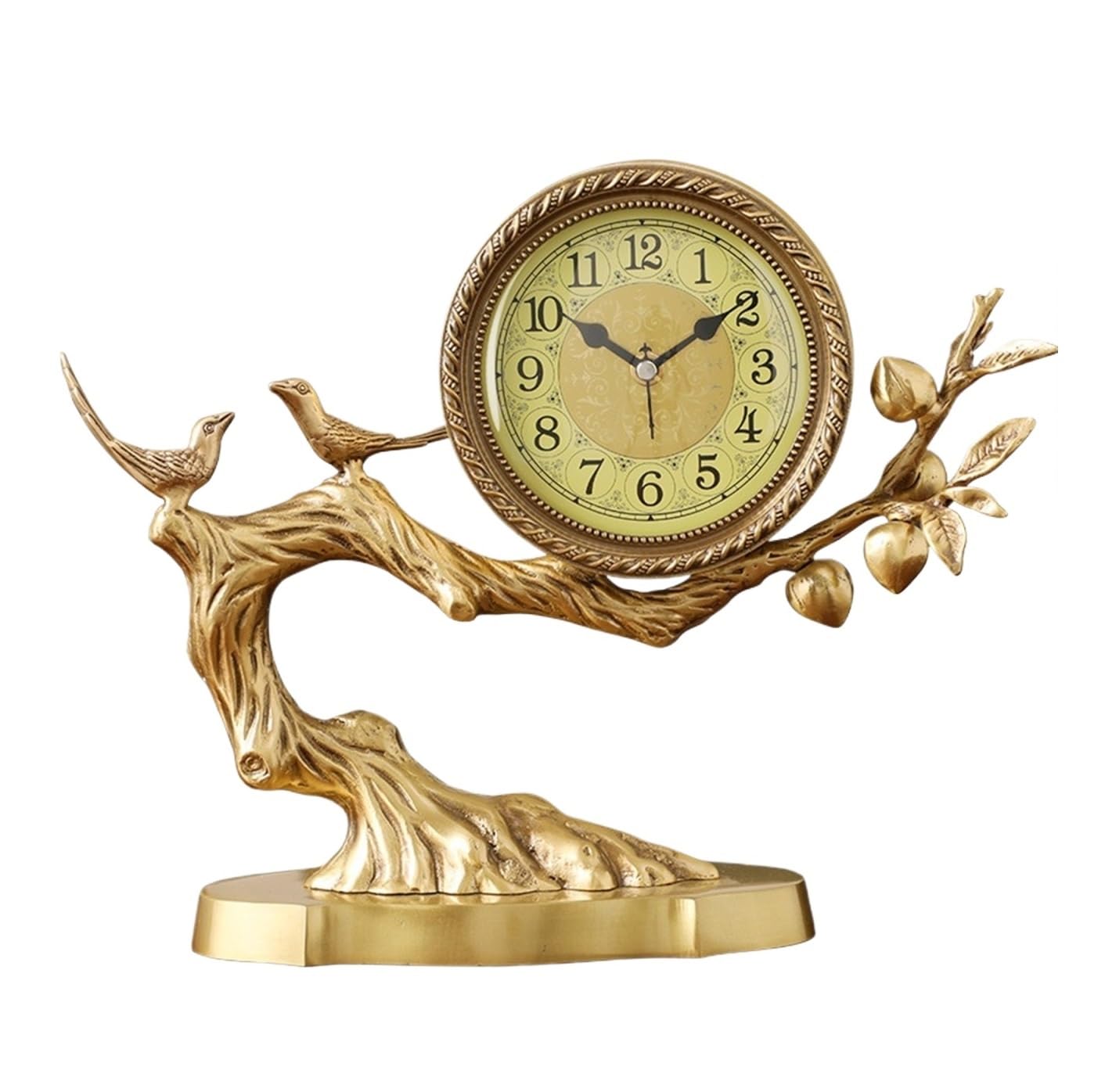 VHdryEDT Vintage Mantel Clock Fireplace Brass Table Clock Home Ornaments Living Room Decorative Desk For Tabletop Easy To Read