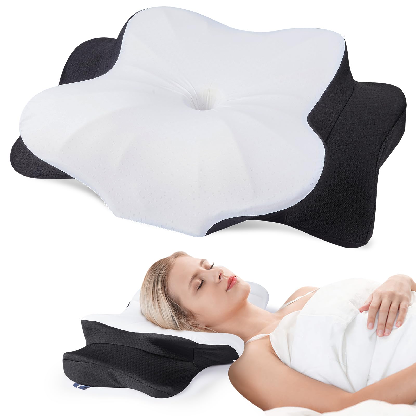 DONAMA Cervical Pillow for Neck Pain, Ergonomic Memory Foam Contour Pillow