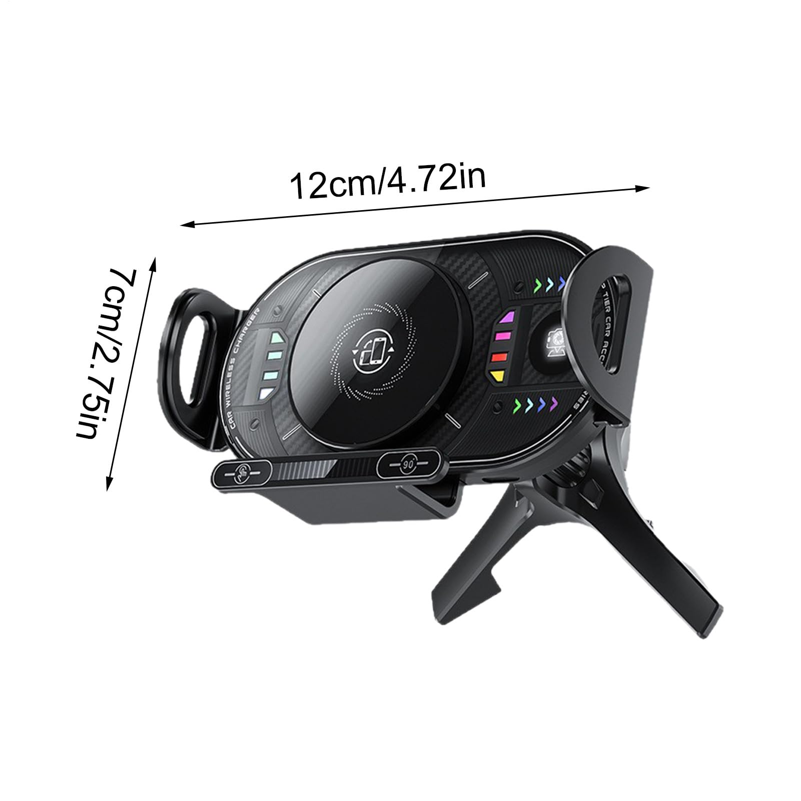 Supporto per cellulare da auto con caricabatterie, 15 W, pieghevole, girevole, ricarica rapida | Supporto di ricarica per smartphone in auto per bocchetta di ventilazione e la maggior parte dei veicoli