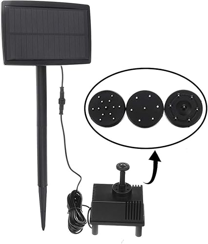 Bomba de filtro de estanque de agua con energía solar de 1.5 W para el jardín del hogar Fuentes sumergibles del tanque de peces Bomba de agua solar