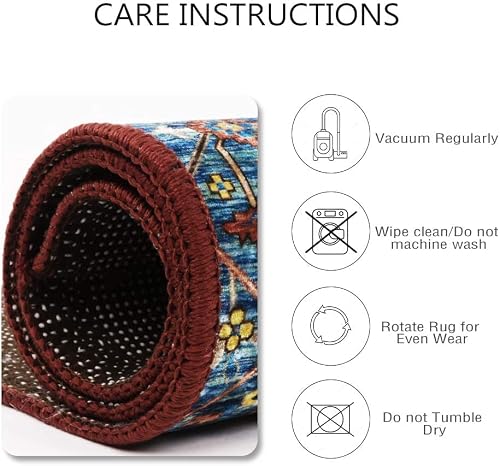 Lahome Boho Persian Runner Rug 2'X6' Non Slip Washable Distressed Vintage Oriental Hallway Runner Rug, Small Kitchen Area Rug Laundry Room Rug Carpet Runner For Hallway Entryway Bedroom Bathroom #TOP6