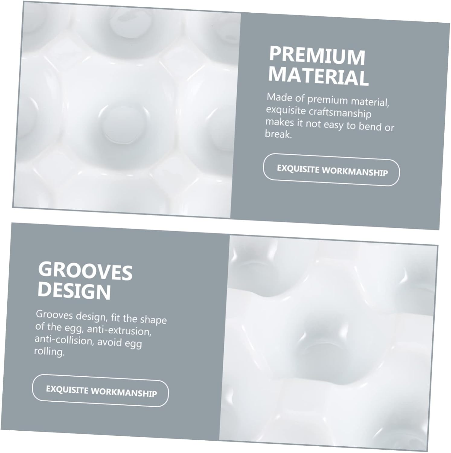 KICHOUSE Household Ceramic Egg Tray Egg Holder for Refrigerator Storage White Multi Box Durable Design for Organized Keeping Easy to Clean with Warm Soapy Water