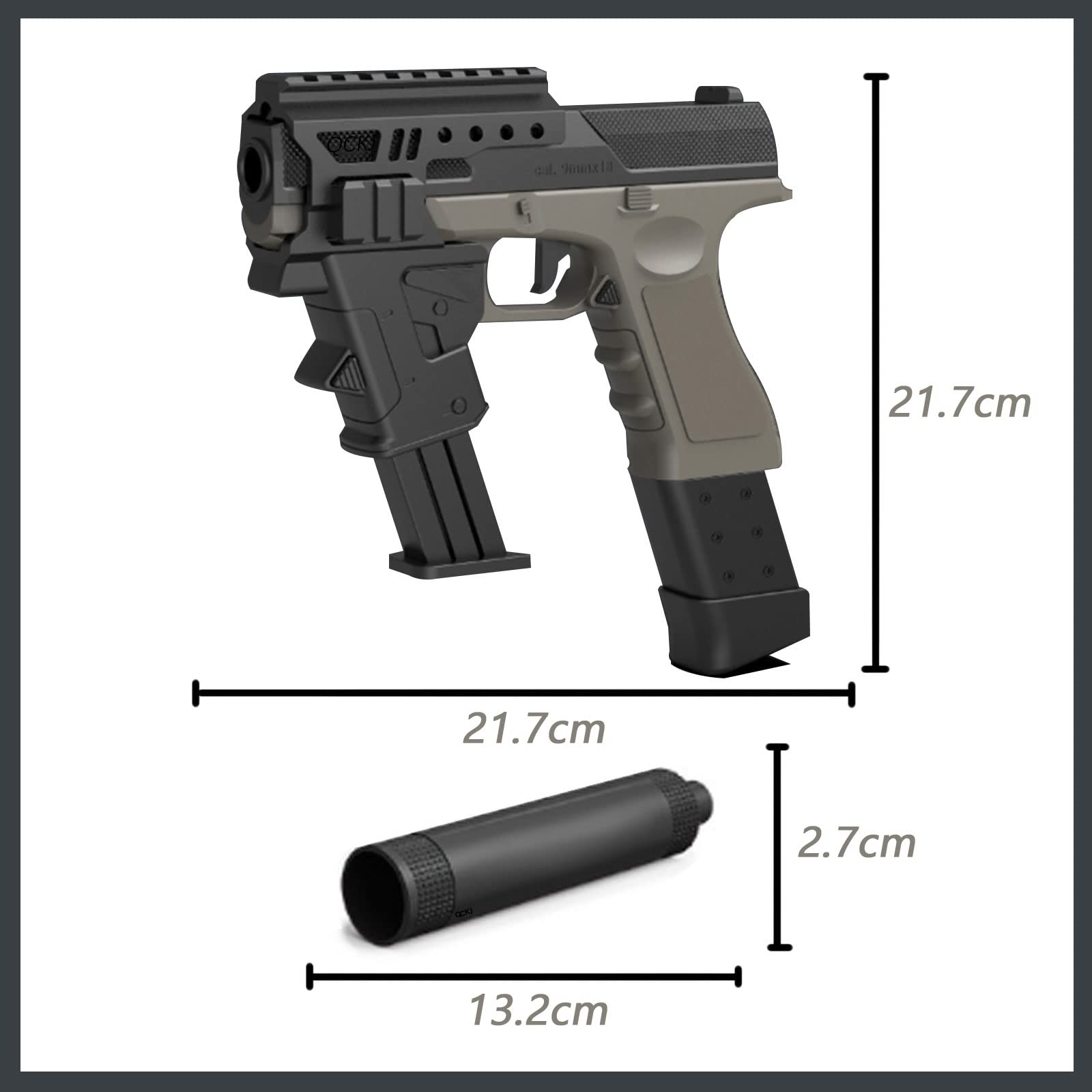Pistola de Juguete, Pistolas Juguetes Realista Niños con Accesorios Combinados, Pistola de Balas Espuma Blaster para niños Mayores de 14+ años, Jugar al Aire Libre (clásico)