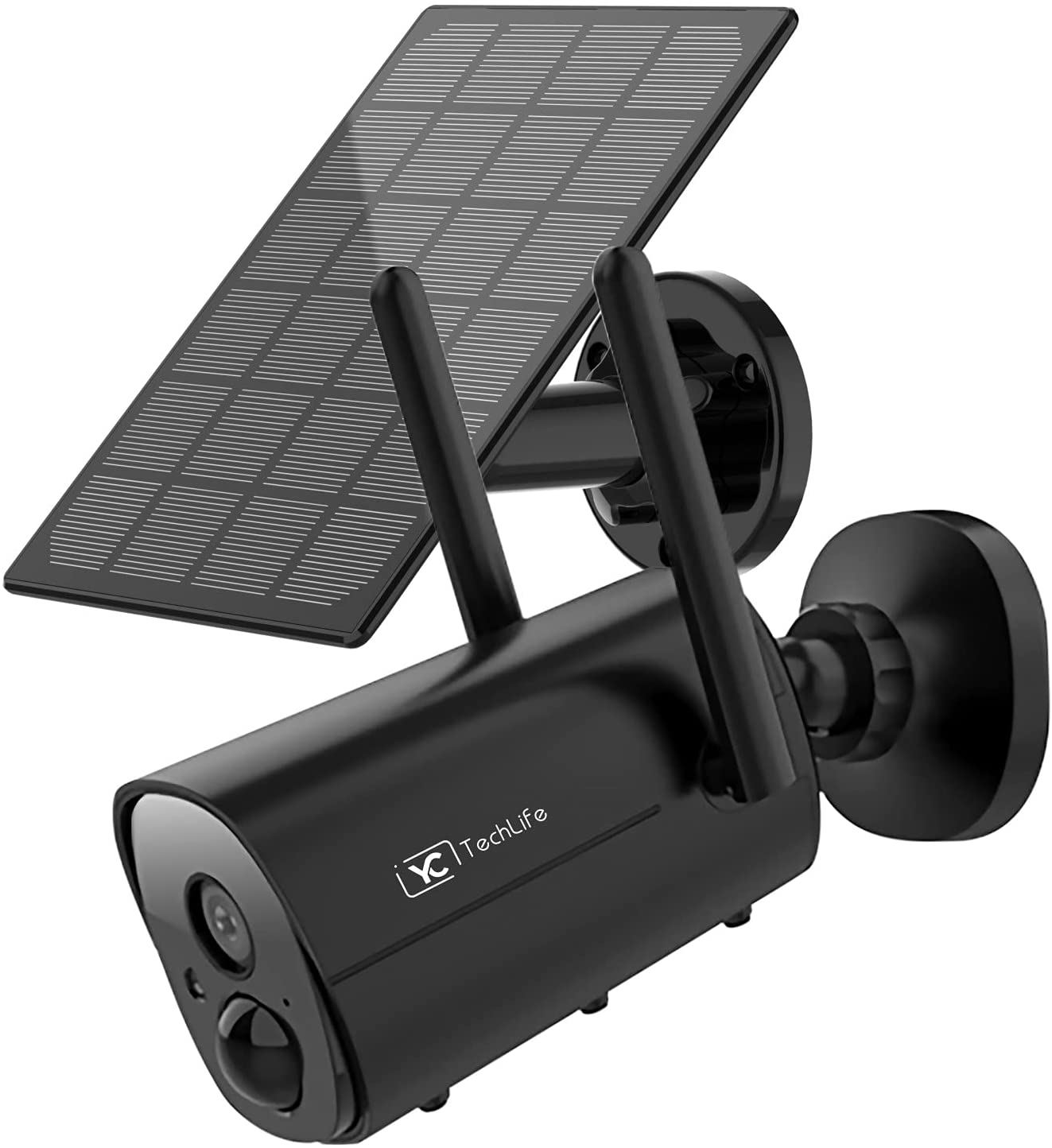 Caméra extérieure sans fil à énergie solaire, Wi-Fi 1080p avec détecteur de mouvement PIR, vision nocturne, étanchéité IP65, audio bidirectionnel, emplacement pour carte SD/cloud, notifications push